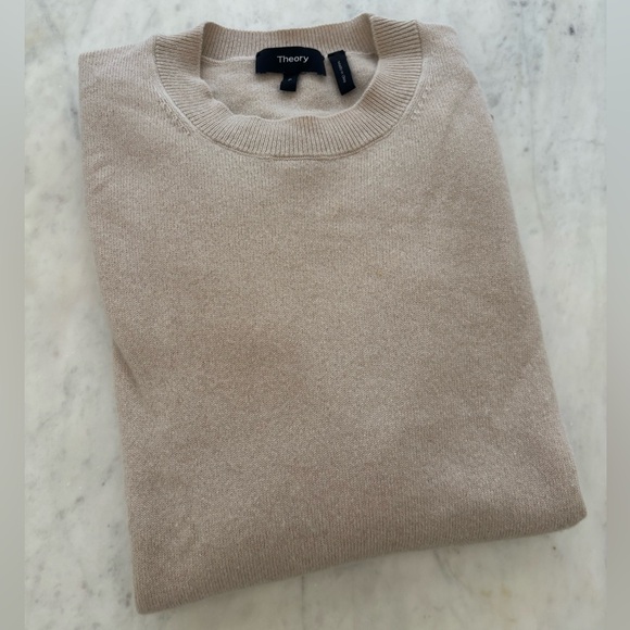 Theory Karenia Cashmere Sweater; Light Tan; Small - Picture 1 of 6